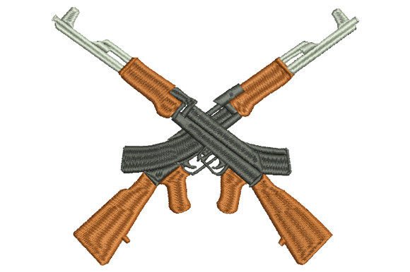 Crossed AK47 Form a Cross