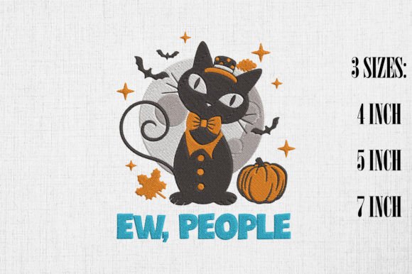 Ew People Black Cat Halloween Embroidery Review