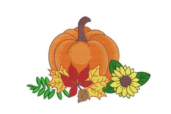 Pumpkin with Autumn Leaves Embroidery Review