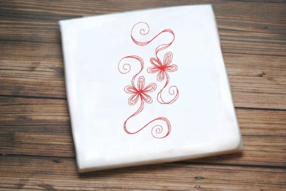 Red One Line Flower Embroidery Review