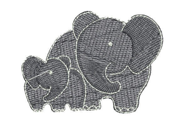Two Fat Mother and Baby Elephants Embroidery Review